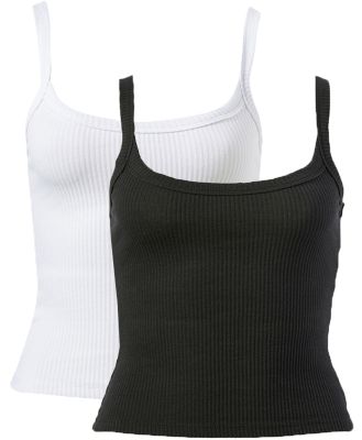 Supre - Multipack 2pk Riri Scoop Neck Tank - Black/white