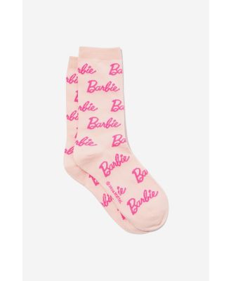 Typo - Barbie Socks - Lcn mat barbie logo pink ydg