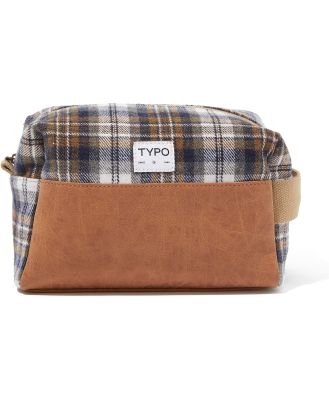 Typo - Explorer Wash Bag - Check / mid tan