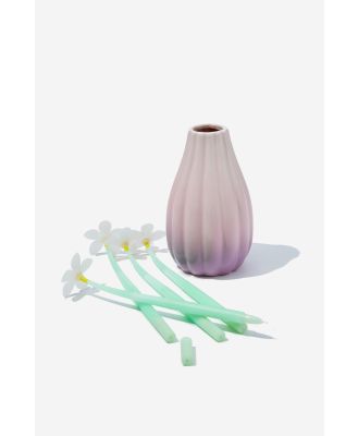 Typo - Flower Vase Pen Set - Soft pop pink