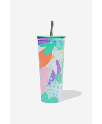 Typo - Metal Smoothie Cup - Abstract floral soft