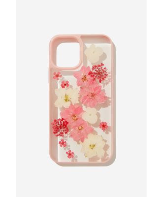 Typo - Protective Phone Case Iphone 12, 12 Pro - Trapped garden flowers / pink