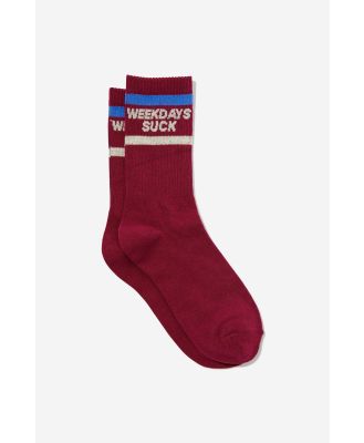 Typo - Socks - Weekdays suck burgundy tube