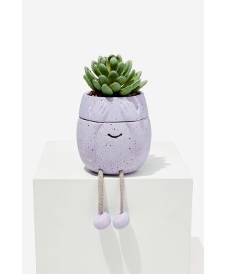 Typo - Stashed Away Mini Planter - Pale lilac face rope legs
