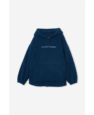 Typo - Teddy Slounge Around Oversized Hoodie - Currently unavailable navy