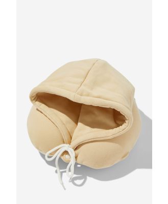 Typo - Travel Hoodie Neck Pillow - Latte