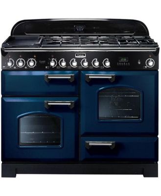 Falcon 110cm Classic Deluxe 5 Burner Dual Fuel Cooker - Royal Blue/Chrome