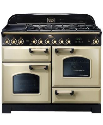 Falcon 110cm Classic Deluxe Dual Fuel Cooker - Cream/Brass