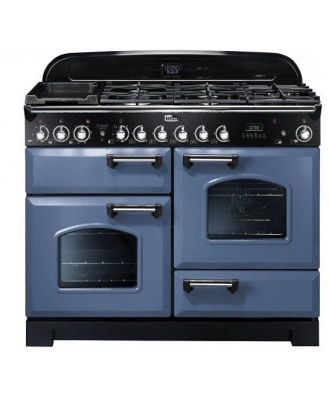 Falcon 110cm Classic Deluxe Dual Fuel Cooker - Stone Blue/Chrome