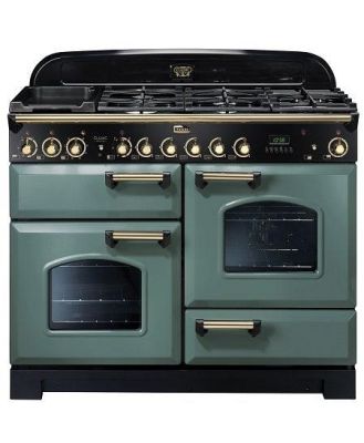 Falcon 110cm Classic Deluxe Dual Fuel Range Cooker - Mineral Green Brass