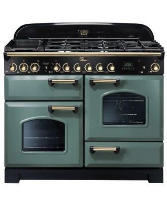 Falcon Classic Deluxe 110cm Dual Fuel Range Cooker - Mineral Green Brass