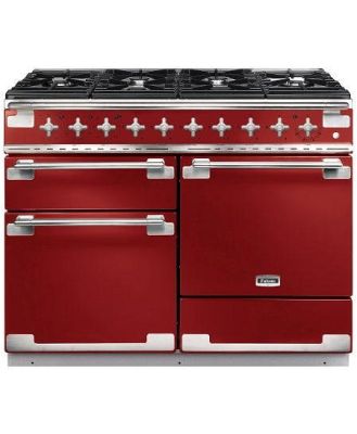 Falcon Elise 110cm 6 Burner Dual Fuel Cooker - Cherry Red and Nickel