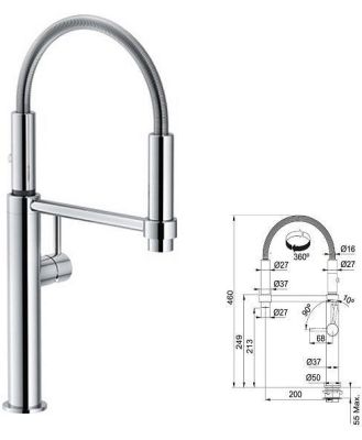 Franke Pescara 360 Semi-Pro Tap - Chrome