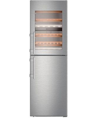 Liebherr 279 Litre Freestanding Refrigerator Freezer with Wine Cellar - Stainless Steel