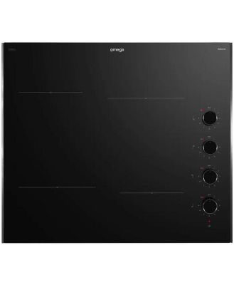 Omega 60cm Ceramic Cooktop with Knob Control - Black