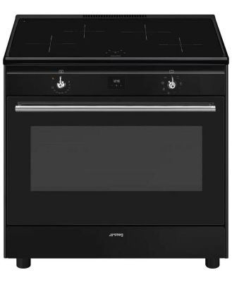 Smeg 90cm Free Standing Black Upright Induction Hob - Matte Black