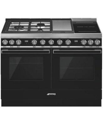 Smeg Portofino 120cm Multifunction Dual Fuel Cooker - Black