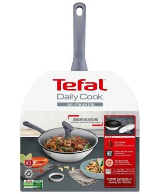 TEFAL DAILY COOK INDUCTION STAINLESS STEEL WOK