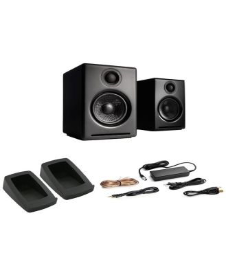 Audioengine A2+ Wireless Speakers with DS1 Speaker Stands (Black)