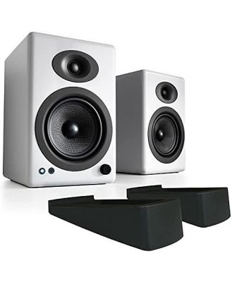 Audioengine A5+ Wireless Bookshelf Speakers with DS2 Speaker Stands (White)