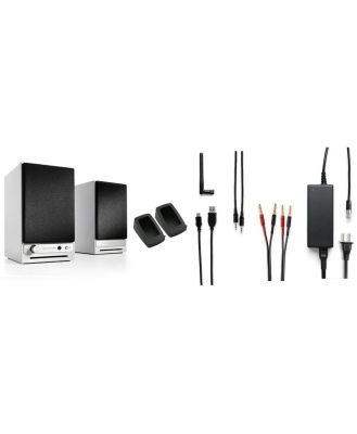 Audioengine HD3 Premium Wireless Speakers with DS1 Speaker Stands (White)