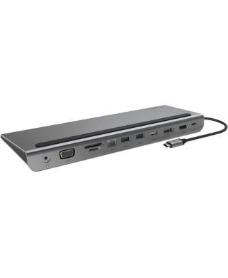 Belkin USB-C 11-in-1 Multiport Dock Silver, Multimedia &Ethernetports-INC004btSGY