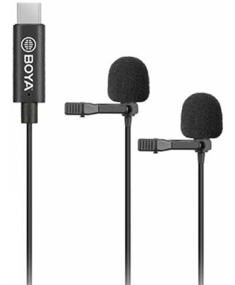 BOYA BY-M3D Digital Dual Omnidirectional Lavalier Microphones with Detachable