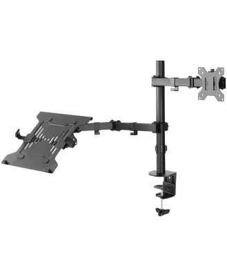 Brateck Economical Double Joint Articulating Monitor Arm with Laptop Holder 13-32