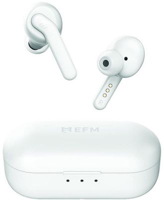 EFM TWS Andes ANC Earbuds, Active Noise Cancelling and IP54 Rating White