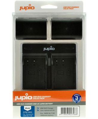 Jupio Panasonic DMW-BLF19 Dual Battery + USB Dual Charger Kit
