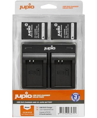 Jupio Value Pack: 2x Canon LP-E12 Battery + USB Dual Charger