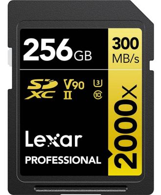 Lexar 256GB Professional 2000x UHS-II SDXC Memory Card GOLD Series