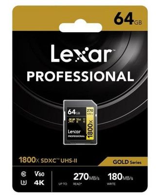 Lexar Professional 1800X SDXC UHS-II SD Card - 64GB