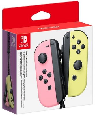 Nintendo Switch Joy Con Pastel Pink and Pastel Yellow Controller Pair