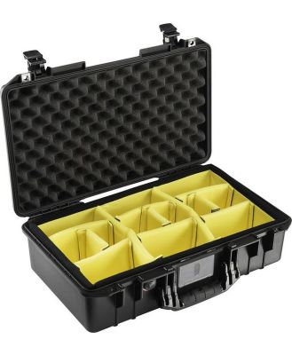 Pelican 1525 Air Case with Padded Yellow Dividers - Black