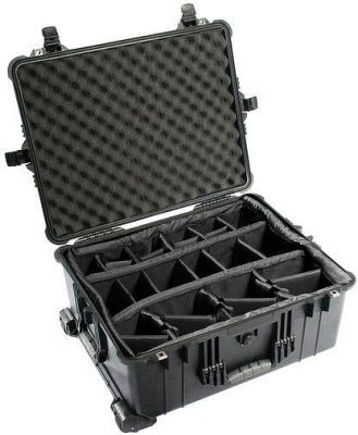 Pelican 1610 Case - Black with Padded Dividers