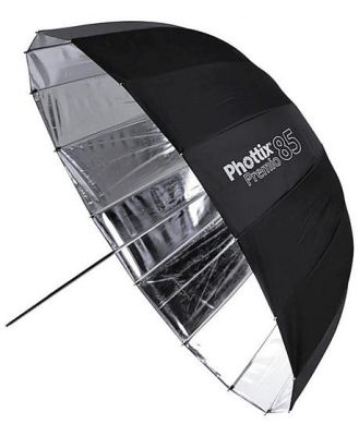 Phottix Umbrella Reflect PREM 85cm Silver inside Black outer White fibreglass spokes
