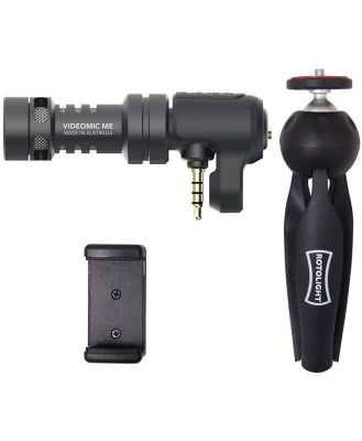 Rode VideoMic Me Vlogging Kit with Rotolight Tabletop Tripod and Phone Clamp