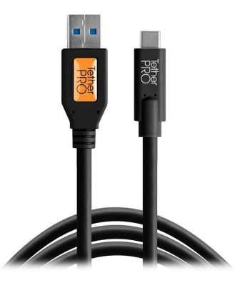 TetherPro USB 3 to USB-C 4.6m Black Cable