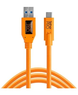 TetherPro USB 3 to USB-C 4.6m Hi-Vis Orange Cable