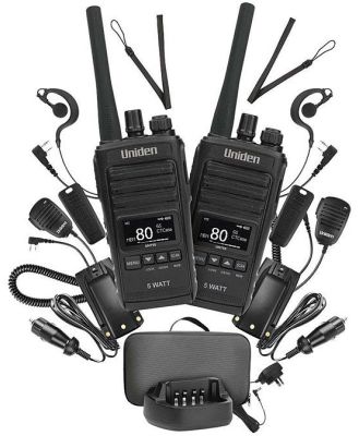 Uniden 5W UHF CB Splashproof Handheld Radio (Twin Pack)
