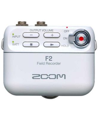 Zoom F2 Ultracompact Portable Field Recorder with Lavalier Microphone -  White