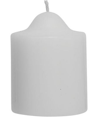 White Unscented Pillar Dome Candle (76x76mm)
