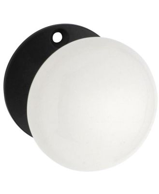 1000 Door Knob White Porcelain Round Rose Pair Matte Black D55xP57mm