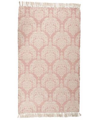 Aditya Motif Pink Cotton Rug 150x90cm