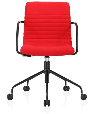 Akiko Mid Back Cashmere Desk Chair Colour Red
