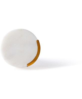 Ara White Round Knob with Trim 4cm