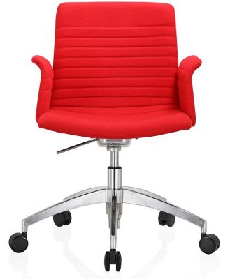 Ariya Mid Back Cashmere Desk Chair with arms Colour Red