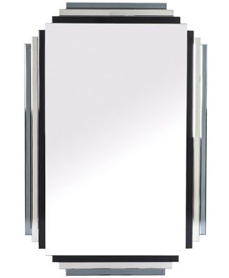 Art Deco Black Lustre Mirror 120x80x1.9Cm