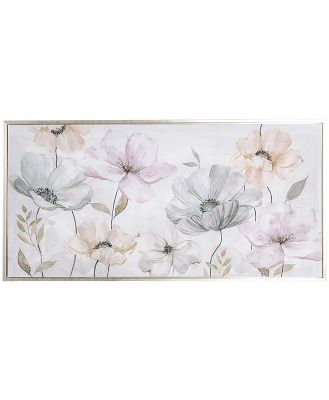 Arthouse Delightful Blooms Silver Framed Print 100x50cm